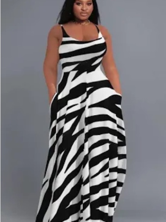 Lane Bryant Pants - Lane Bryant Black & White Zebra-Print Jumpsuit